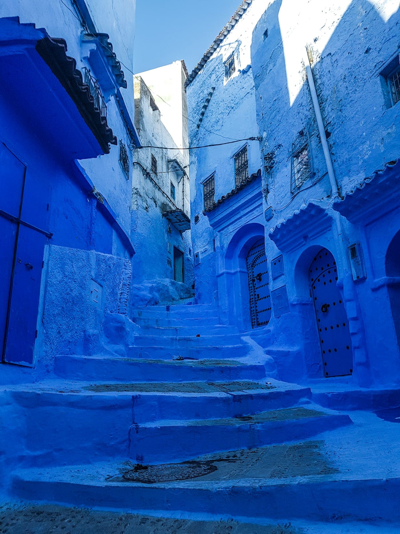 A narrow indigo alley in the old town of Chefchaouen